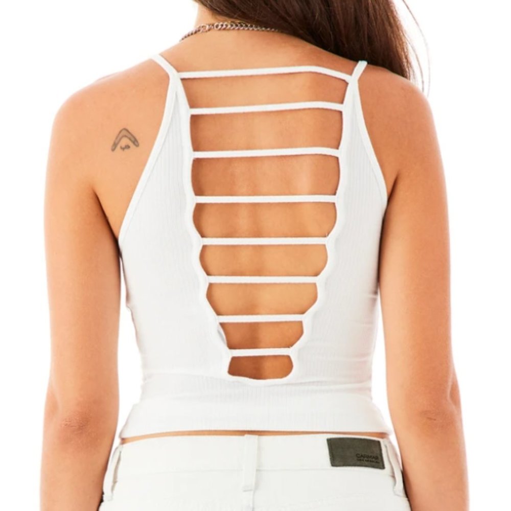 LF LADDER BACK WHITE TANK TOP